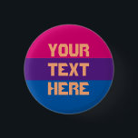 Biprideflagga Knapp<br><div class="desc">Visa att av din bipride med denna som lite sätta en klocka på knäppas! Skräddarsy textstilsorten,  storleksanpassa och färga för att matcha dig eller dina organisationerbehov</div>