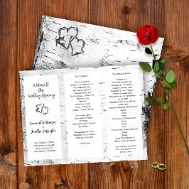 Birch Bark Bröllop Ceremony-program har monterats