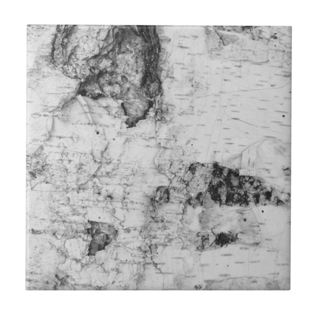 Birch bark pattern ceramic tile kakelplatta (Framsidan)