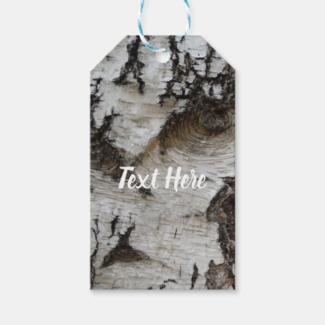 Birch Bark Photo Ccustom Gift Märkre Presentetikett (Framsidan)