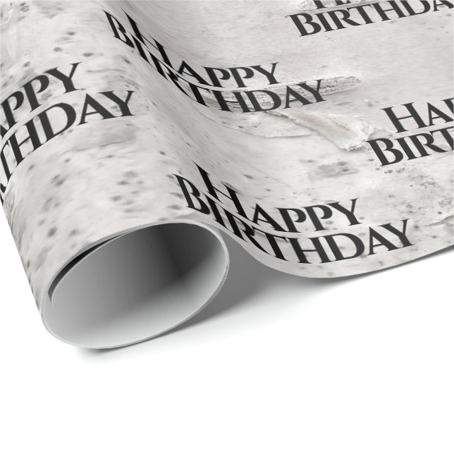 Birch Bark Struktur Birthday Presentpapper (Rullad Hörn)