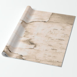 Birch Bark Träd Vintage Sepia Rustic Woodland Presentpapper