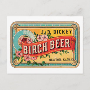 Birch Beer JB Dickey, Newton Kansas Vykort