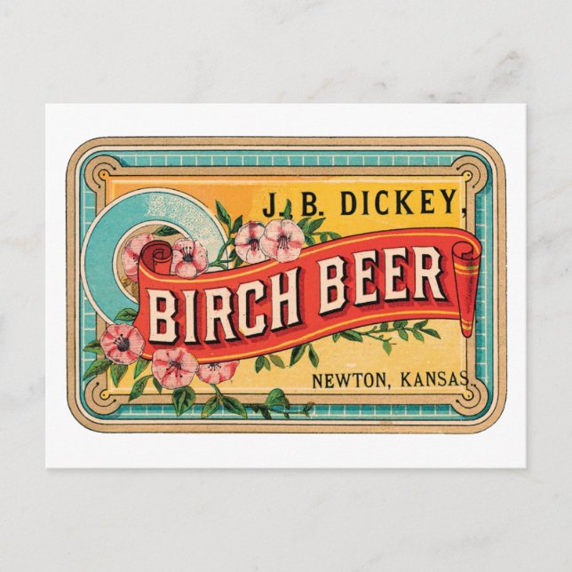 Birch Beer JB Dickey, Newton Kansas Vykort (Framsida)