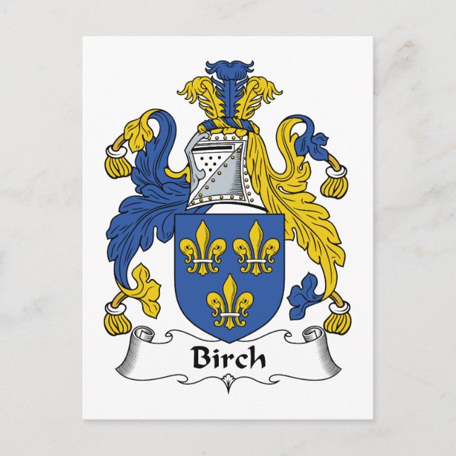 Birch Family Crest Vykort (Framsida)