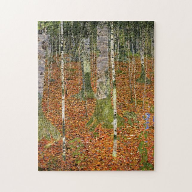 Birch Forest av Gustav Klimt Puzzle Pussel (Vertikal)