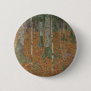 Birch Forest av Gustav Klimt, Vintage Art nouveau Knapp