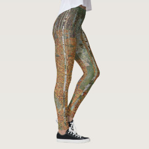 Birch Forest av Gustav Klimt, Vintage Art nouveau Leggings
