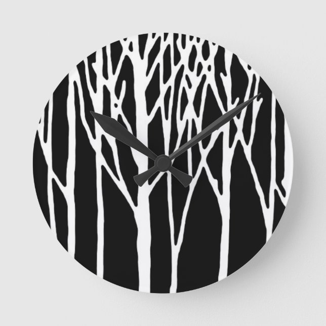 Birch Forest by Leslie Peppers Rund Klocka (Framsida)