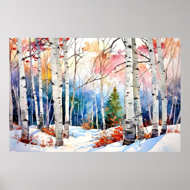 Birch Forest Landscape Poster (Framsidan)