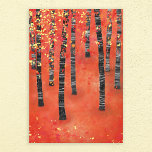 Birch Forest Ligcape Canvastryck<br><div class="desc">Färgning av en björk eller aspen-skog i fallet. Rödskog, orange och gult, halvskog av abstrakt.</div>