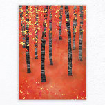 Birch Forest Ligcape Fototryck<br><div class="desc">Färgning av en björk eller aspen-skog i fallet. Rödskog, orange och gult, halvskog av abstrakt.</div>