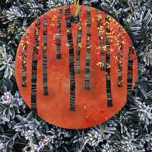 Birch Forest Red Julgransprydnad Keramik