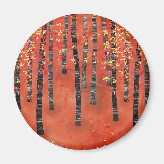 Birch Forest Red Magnet