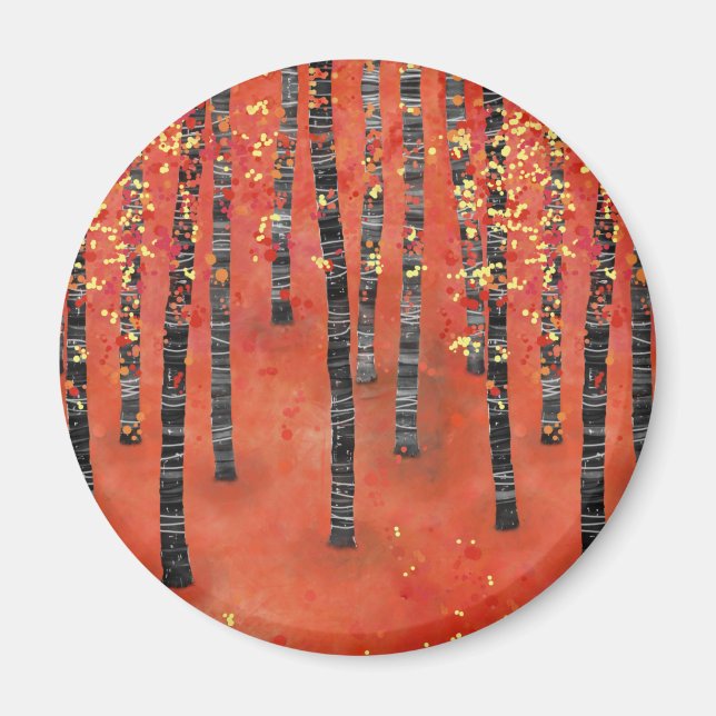 Birch Forest Red Magnet (Framsidan)