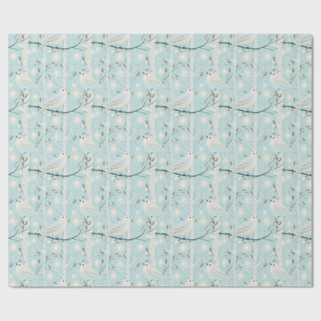 Birch Glow Birds Presentpapper (Platt)