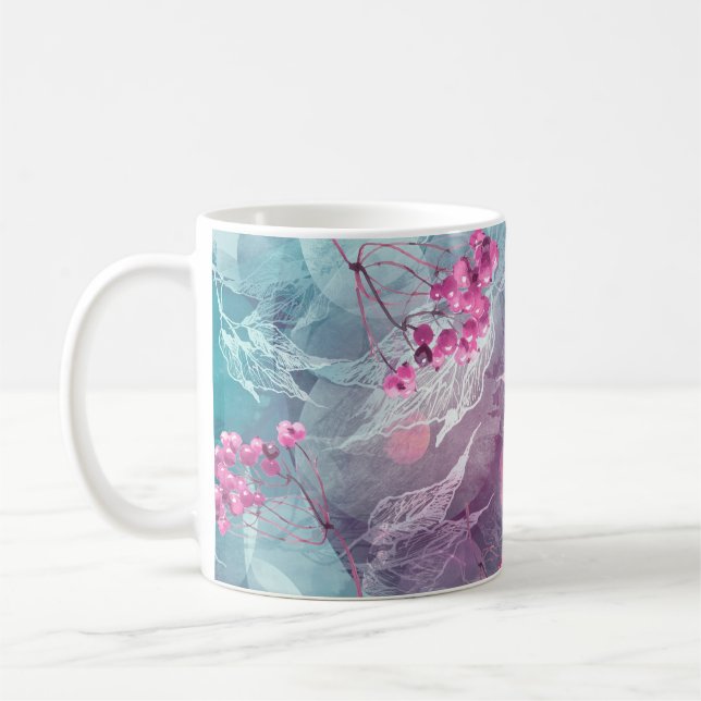 Birch Gren Watercolor Mönster Kaffemugg (Vänster)
