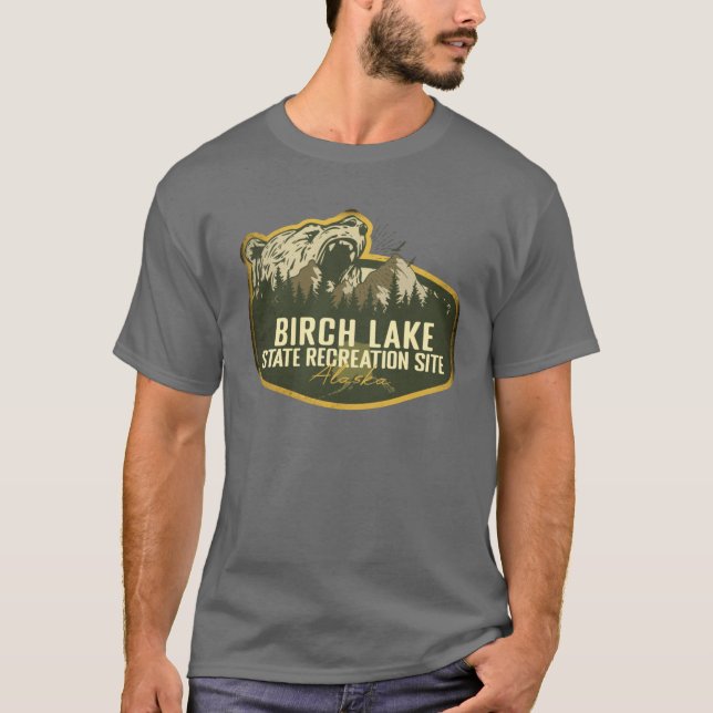 Birch Lake State Recreation Site Alaska Retro Märk T Shirt (Framsida)