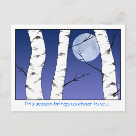 Birch Måne jul Helg Vykort