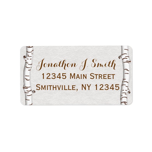 Birch Skogen Rustic Address Label Adressetikett (Framsidan)