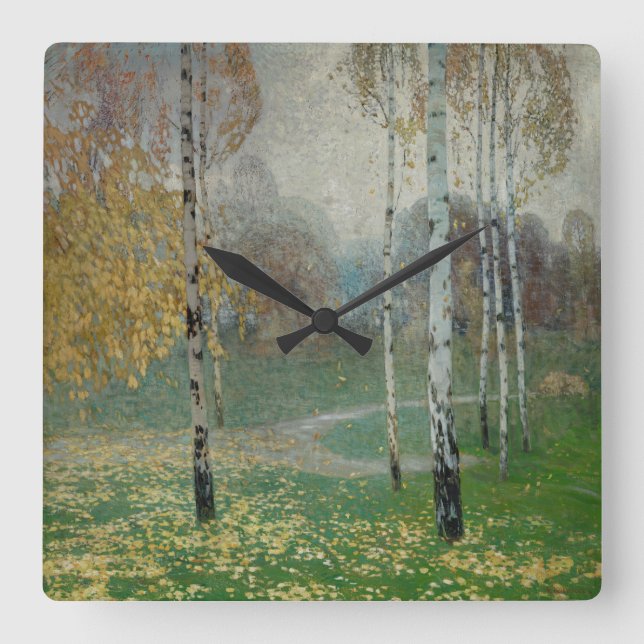 Birch Träd, 1904 (oil on canvas) Fyrkantig Klocka (Framsida)