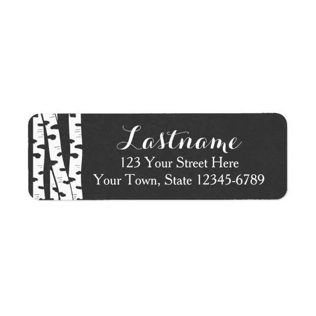 Birch Träd Adress eller Gift märkre Returadress Etikett (Framsidan)