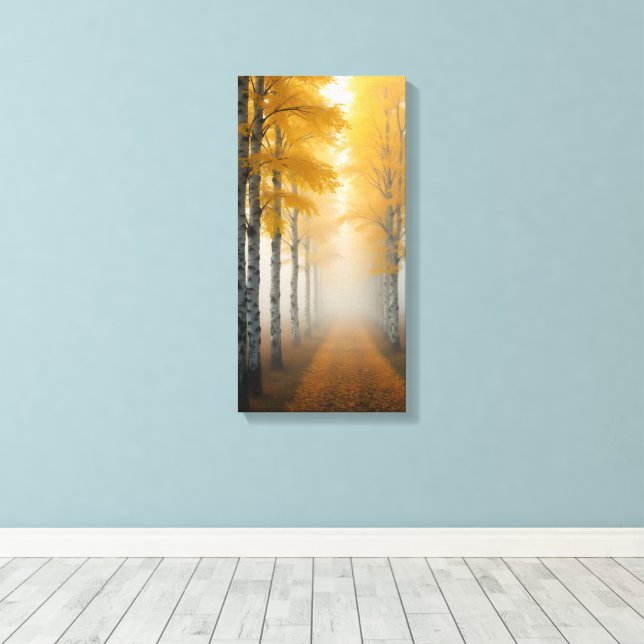 Birch Träd Alley Canvastryck (Insitu (trägolv))