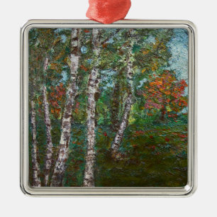 Birch Träd (av Kimon Loghi) Julgransprydnad Metall