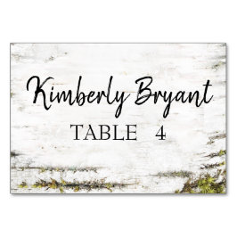 Birch Träd Bark, individuellt gästkort Namn Bord Bordsnummer