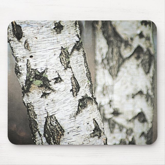 Birch Träd Bark Musmatta (Framsidan)