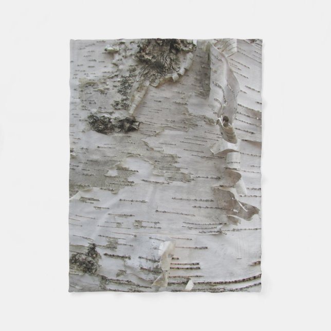 Birch Träd Bark Peeled Old Photo Art Fleecefilt (Framsidan)