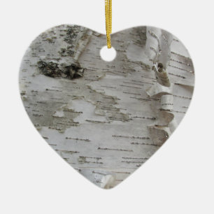 Birch Träd Bark Peeled Old Photo Art Julgransprydnad Keramik