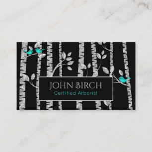 ** Birch Träd Blue Birds Arborist Träd Doktor Visitkort