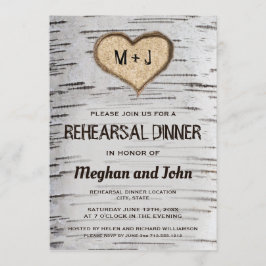 Birch träd, bröllop rehearsal inbjudan