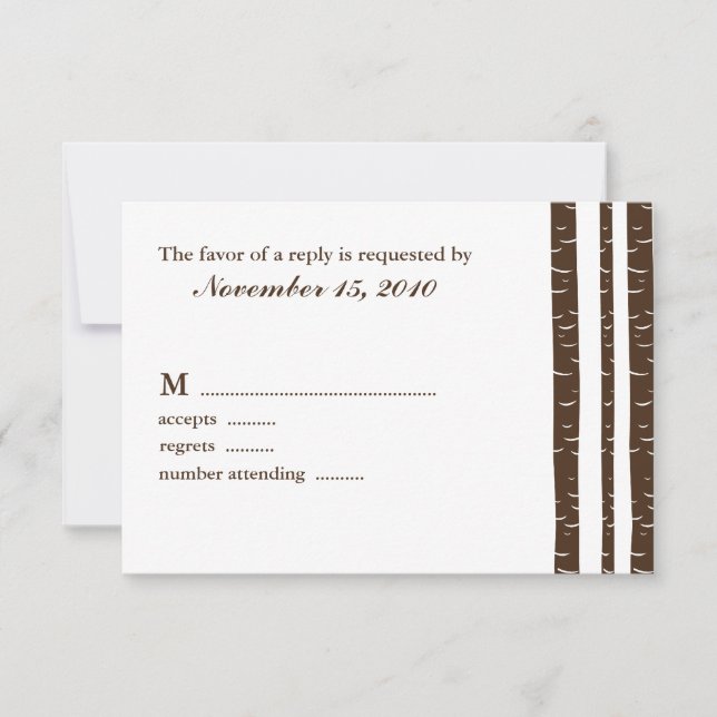 Birch Träd Bröllop Response Cards OSA Kort (Framsida)