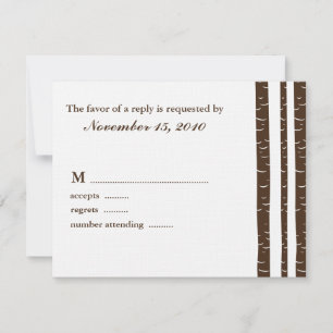 Birch Träd Bröllop Response Cards OSA Kort