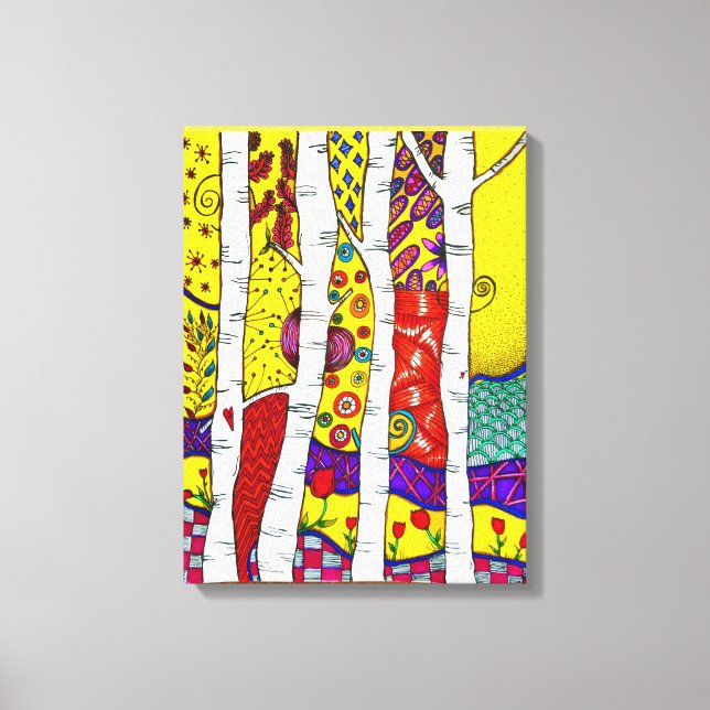 Birch Träd Canvastryck (Framsida)