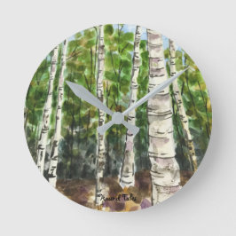 Birch Träd Clock Rund Klocka