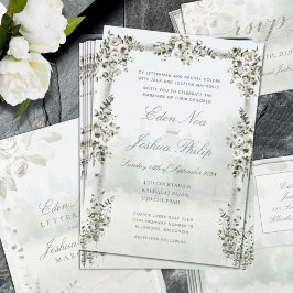 Birch Träd Forest Chuppah Bröllop Inbjudningar