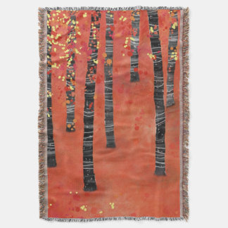 Birch Träd Forest Red Filt