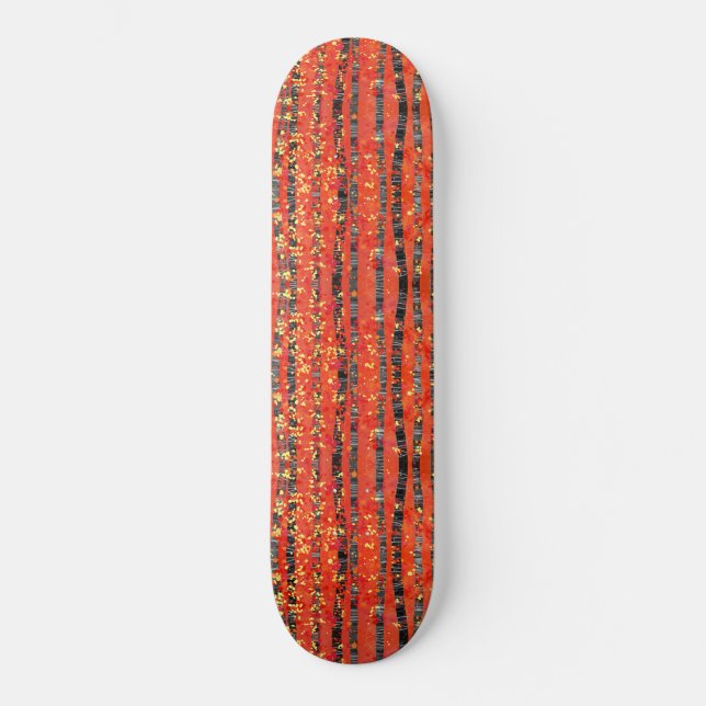 Birch Träd Forest Red Mini Skateboard Bräda 18,5 Cm (Framsida)