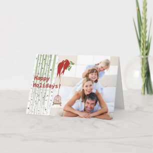 Birch Träd God jul kort med foto