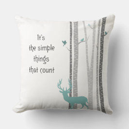 Birch Träd Hjort inspirationcitat Kudde