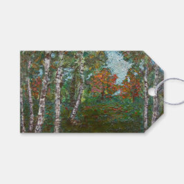 Birch Träd i en Forest (av Kimon Loghi) Presentetikett