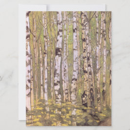 Birch Träd i en Woodland Forest (Roerich) Kort
