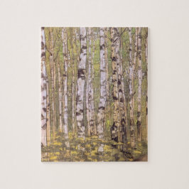 Birch Träd i en Woodland Forest (Roerich) Pussel