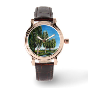 BIRCH TRÄD I TUSCANY LANDSCAPE ARMBANDSUR