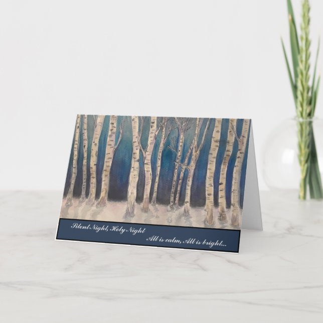 Birch Träd julkort Helgkort (Framsida)