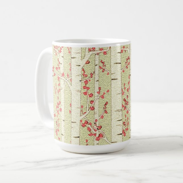 birch träd kaffemugg (Framsida vänster)