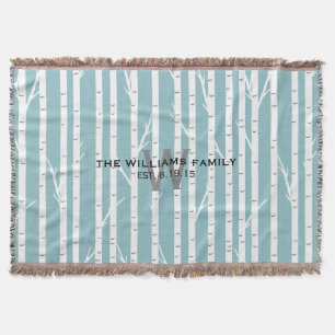 Birch Träd Monogrammed Throw Blanket Filt